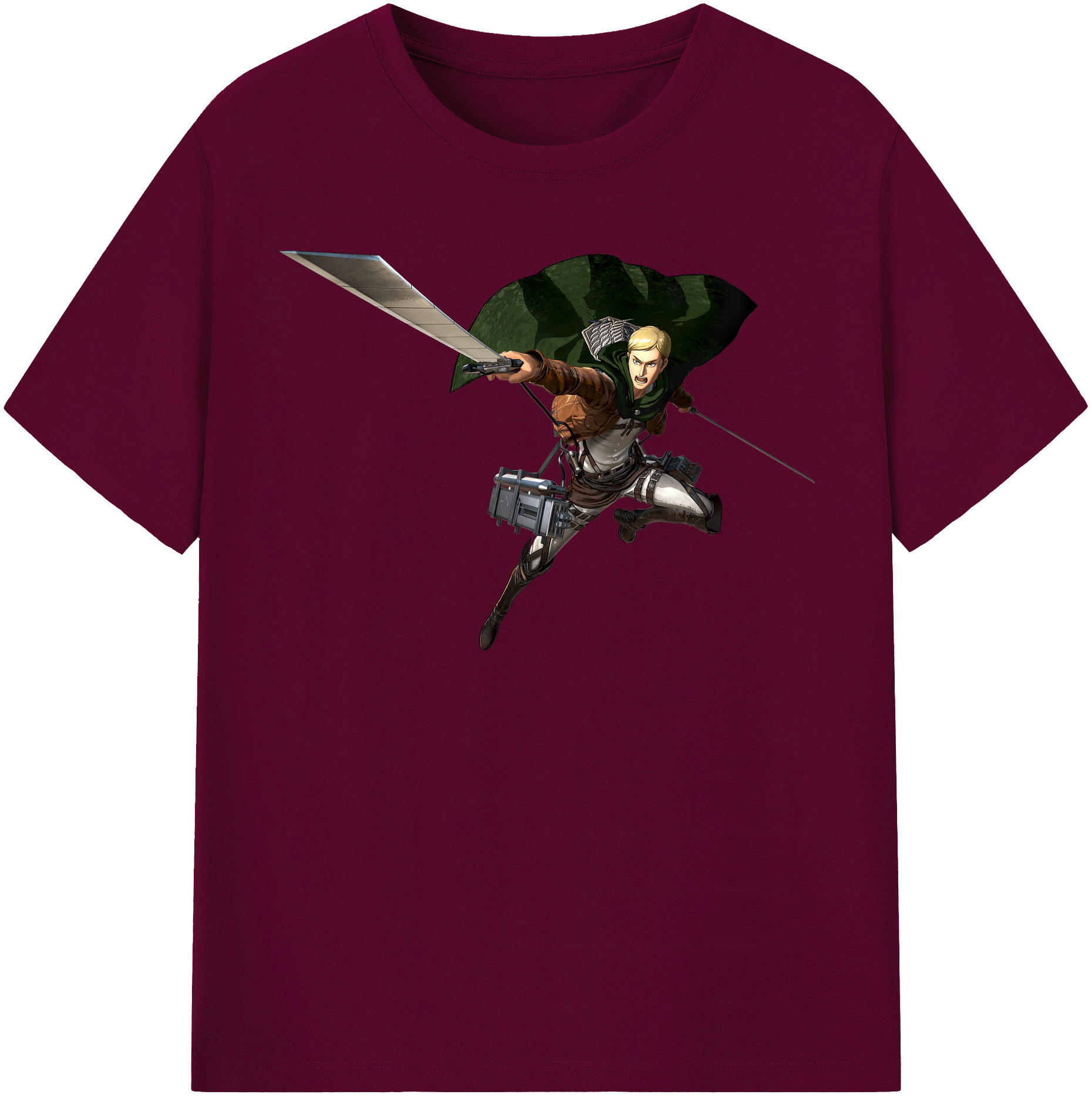 （画像用） 進撃の巨人 エルヴィン・スミス Attack on Titan Erwin Smith レディースカジュアルプリントTシャツ（綿100％）